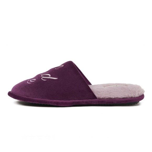 DEARFOAMS - Women's Cloud Wine Scuff Slipper with Sleep Mask - Purple - Picture 7 of 12